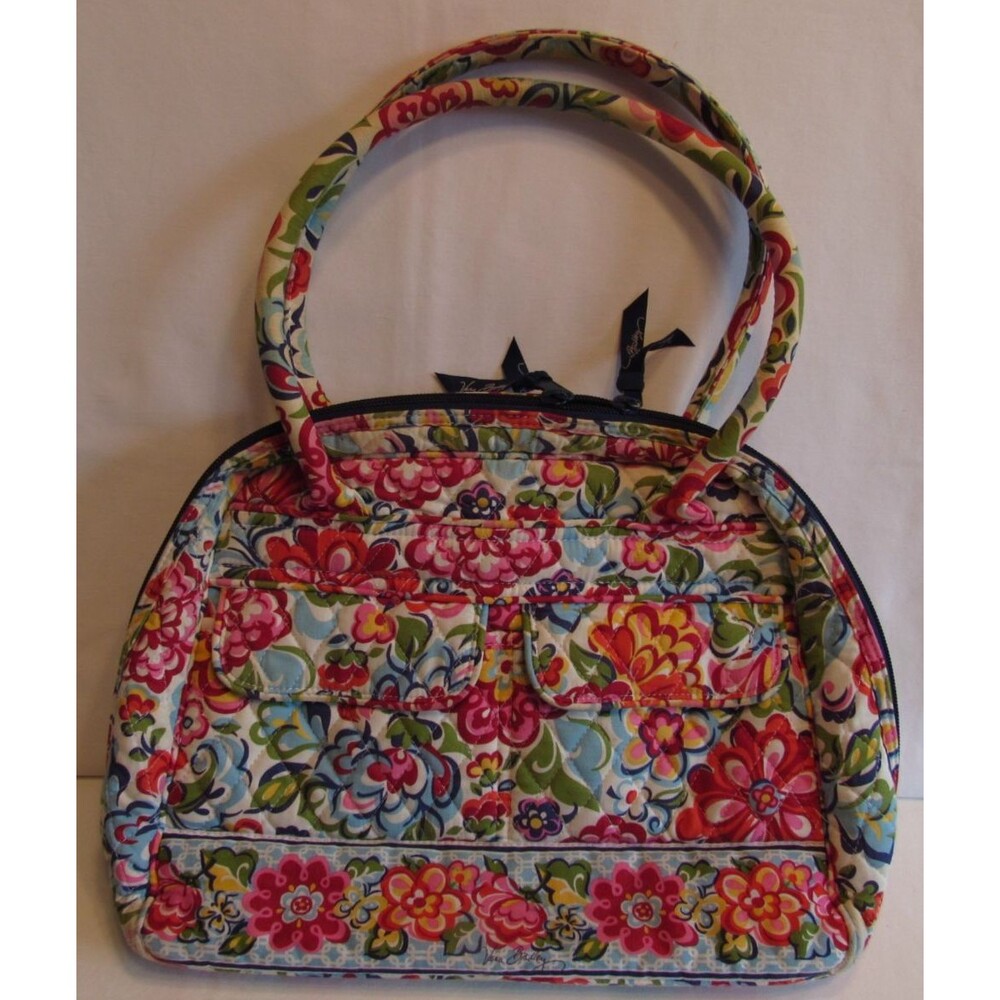 Vera Bradley Hope Garden Floral Large Quilted Bowler Bag/Purse/Tote Retired